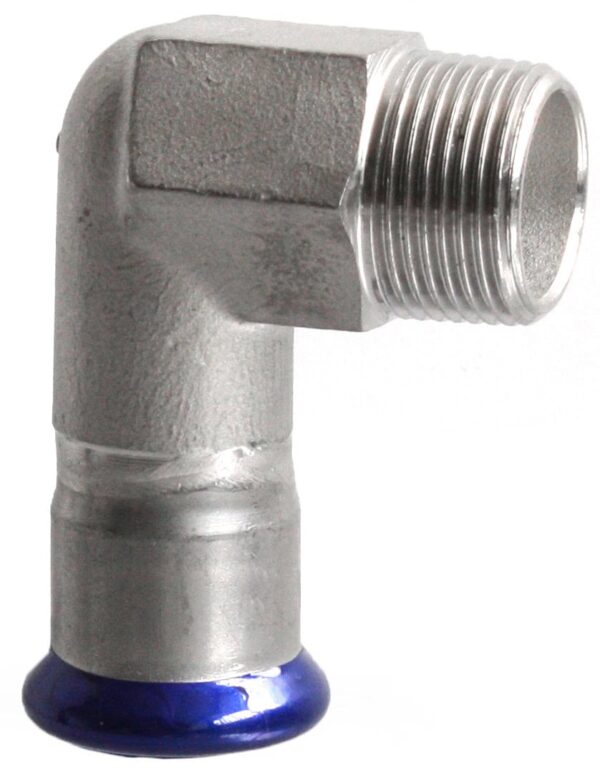 VTE press RVS kniekoppeling 90º