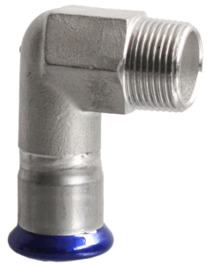 VTE press RVS kniekoppeling 90º conisch