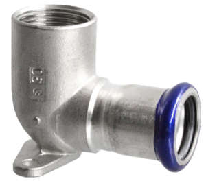 VTE press RVS muurplaat met lange binnendraad