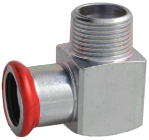 VTE press staalverzinkte kniekoppeling 90° conisch