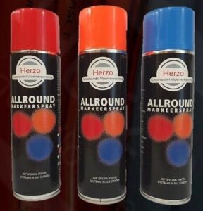 Herzo allround markeerspray. 3 kleuren. 500ML.